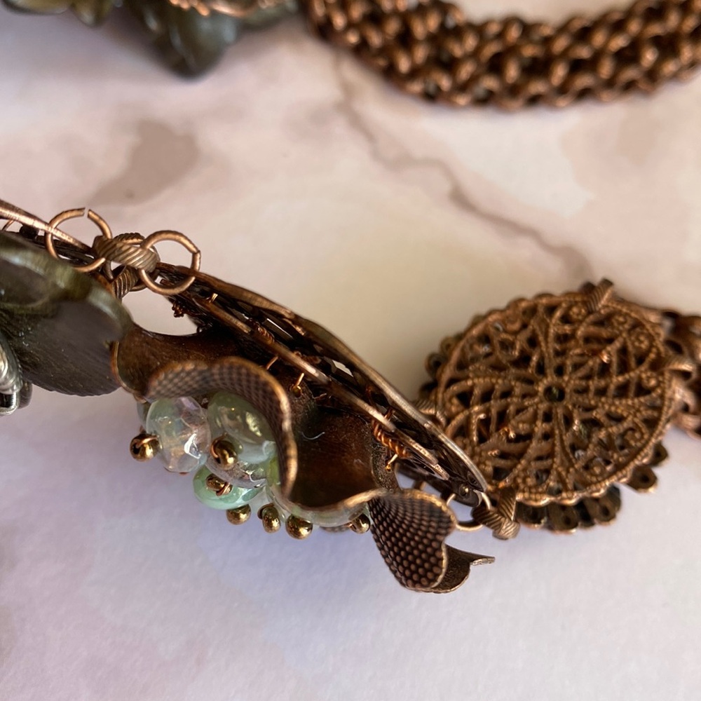 Miriam Haskell Floral Multi-Color Statement Necklace - Picture 10 of 10